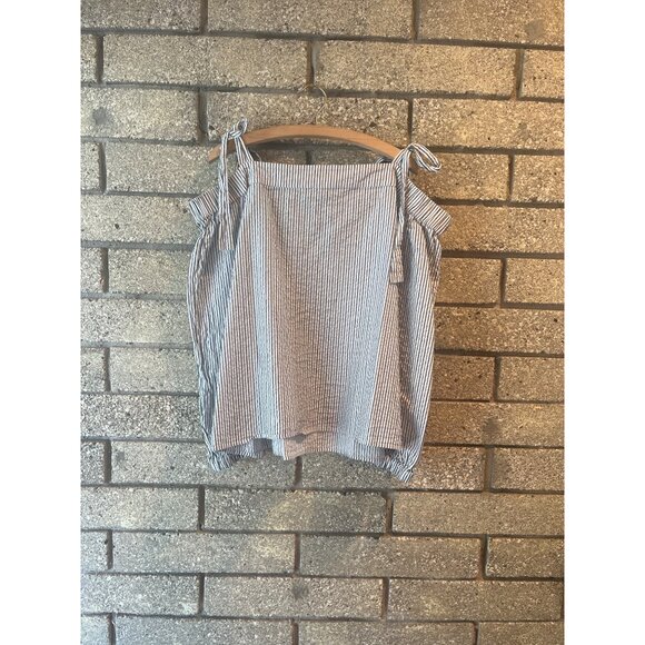 Michael Michael Kors Striped Off-Shoulder Tie-Strap XL Blouse - Picture 7 of 7